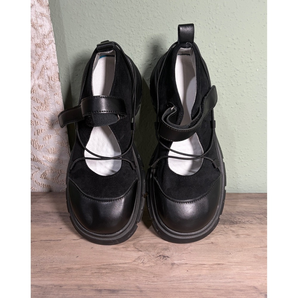 Asyllum Mary Jane Sneakers Womens Black Avery Platform Chunky Goth Streetwear
